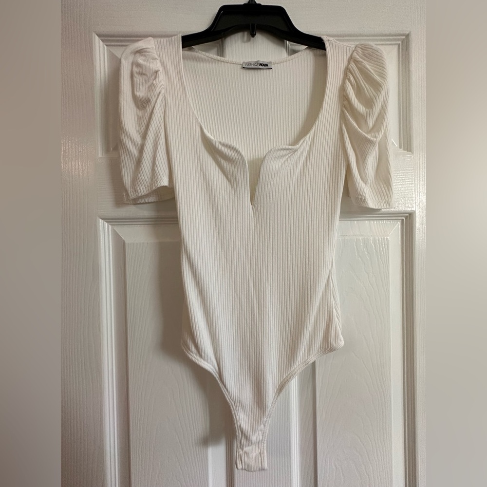 Fashion Nova White Bodysuit